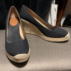 J. Crew Espadrille Wedge Black 9.5